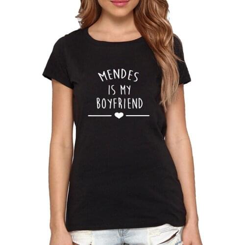 Mendes Is My Boyfriend Girl Boys Letter Print Loose Shirts Hip Hop T-Shirts T Shirt Short Sleeve Funny Tops T-shirt Tees