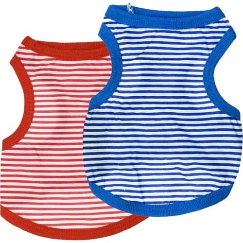 Pet Supplies Spring and Summer New Fashion Cute Striped Vest Comfortable and Simple T-shirt Short-sleeved Puppy Dog Clothes