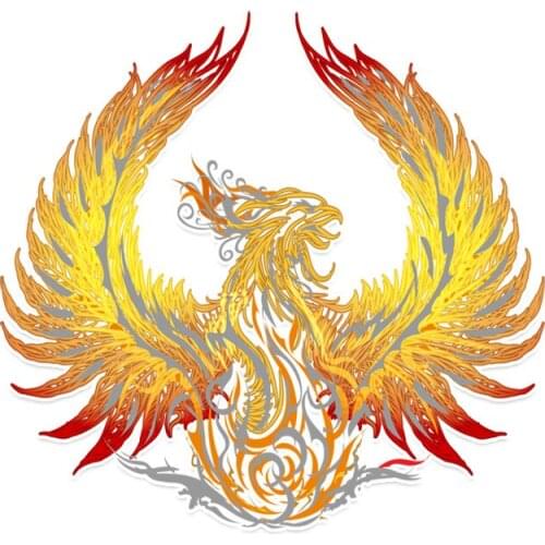 Unique Beautiful Flame Phoenix Flying Wings Decor Car Sticker Window Superior Quality Vinyl Cover Scratches Waterproof PVC