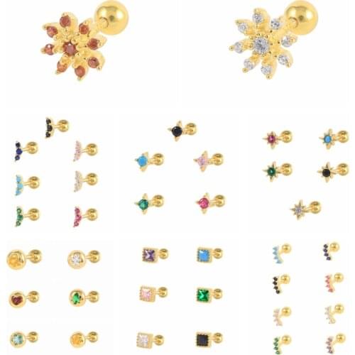 CANNER New Diamond-studded Stud Earring S925 Sterling Silver Small Earing Light Luxury Fashion Piercing Trending Products 2021