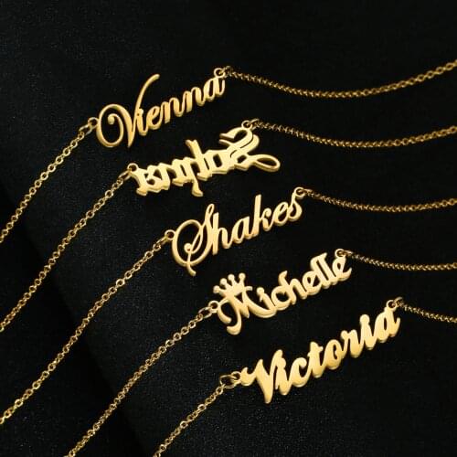 Stylisteel Stainless Steel Custom Necklace Multi Styles Name Pendant Female Clavicle Chain Anniversary Wedding Nameplate Jewelry