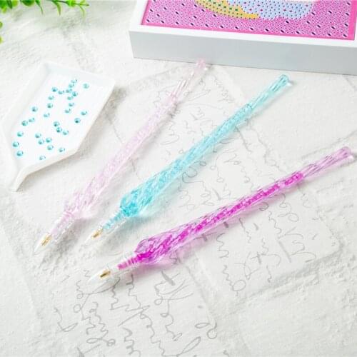 1PC Point Drill Crystal Pens 5D Diamond Painting Pen DIY Cross Stitch Embroidery Crafts Household Sewing Diamond Painting Tool