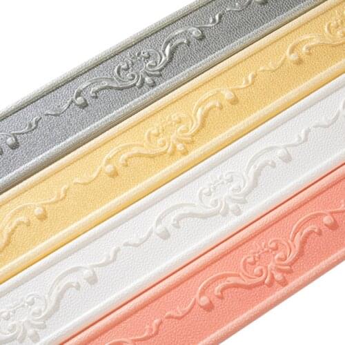 11*70cm 3D Foam Self Adhesive Wall Stickers Waterproof Baseboard Wallpaper Border Skirting Waistline Living Room Home Decor