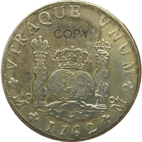 1762 MF Mexico 8 Reales Cupronickel Plated Silver Copy Coin