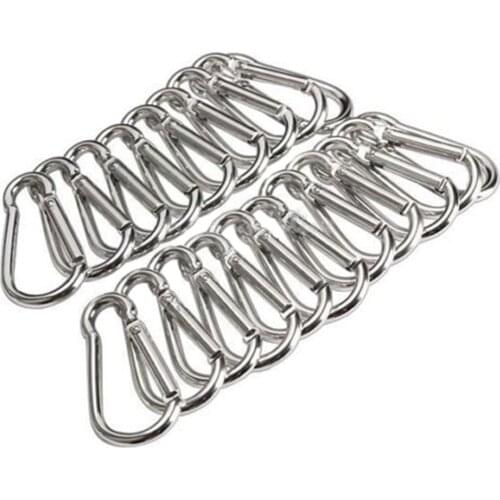 20PCS D-Shaped Carabiner D-ring Lightweight Fishing Tool Aluminum Alloy Locking Carabiners Camping Hiking Fishing Accessories