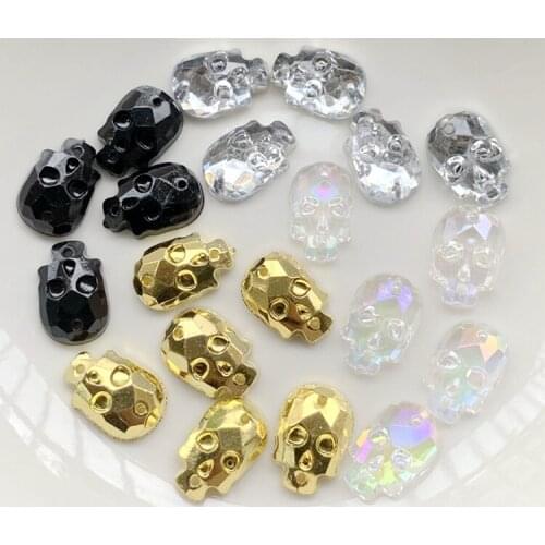 25pcs 14mm *9mm Skull head flat back DIY Halloween decoration scrapbook embellishments