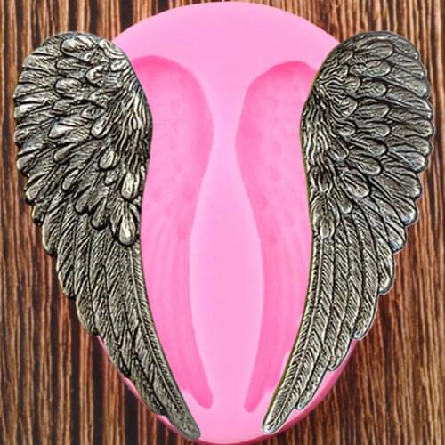 3D Wing Silicone Molds Baby Birthday Cupcake Topper Fondant Cake Decorating Tools Chocolate Gumpaste Candy Polymer Clay Moulds