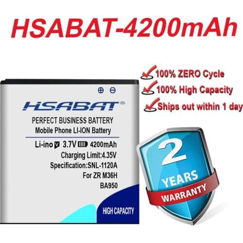HSABAT 4200mAh BA950 Battery For Sony Xperia ZR M36H Xperia V C5502 Xperia A C5503 SO-04E AB-0300