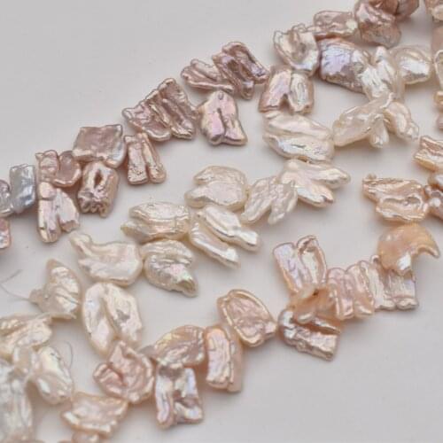 Loose beads freshwater pearl white/pink/purple biwa baroque reborn keshi pearl wholesale for DIY for jewelry