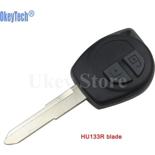 OkeyTech Car Remote Key Case with Button Pad for Suzuki Igins Alto SX4 Vauxhall Agila 2 Button HU133 Blade Replacement Fob Shell