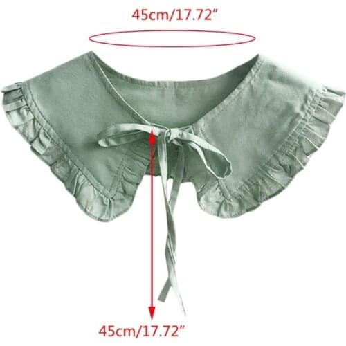 F3MD Female Cute Doll False Collar Half-Shirt Detachable Decorative Thin Neckwear Clothes Accessories for Girls Women