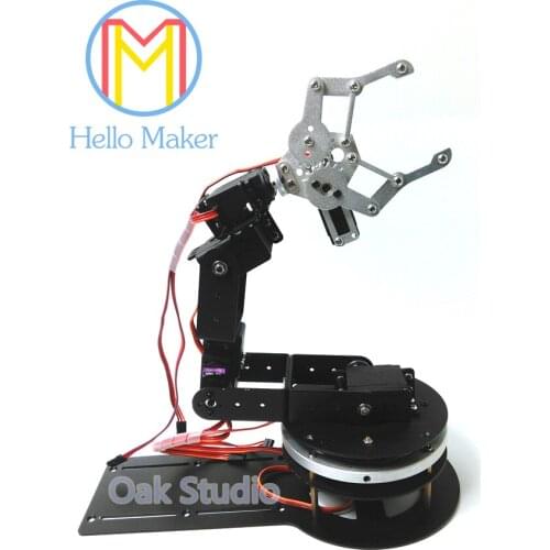 6 dof mechanical arm with CL - 1 aluminum alloy claw and 6pcs High torque servos, metal base for mechanical design