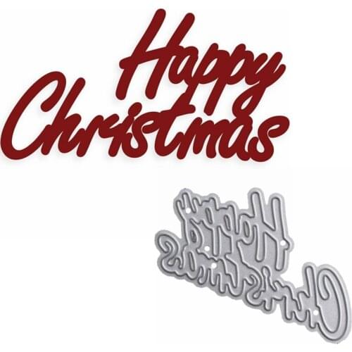 Happy Christmas Metal Cutting Dies Happy Christmas Phrase Die Cuts For Card Making DIY Album New 2019 Embossed Crafts Cards