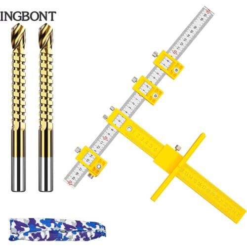 Woodworking Tools Set Drill Bit Jig Tools Drill Guide Set Hole Punch Sleeve Cabinet Hardware Woodwork Drawer Locator Dowel Jig