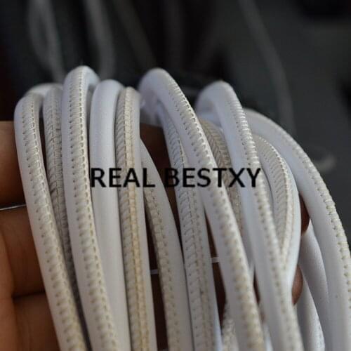 REAL BESTXY 10m/lot 5mm white leather cords for necklace making leather strips leather cords for DIY jewelry bracelets cords