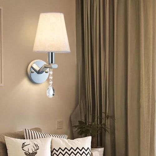 New bedroom bedside wall lamp led North American creative living room interior fabric wall lamp