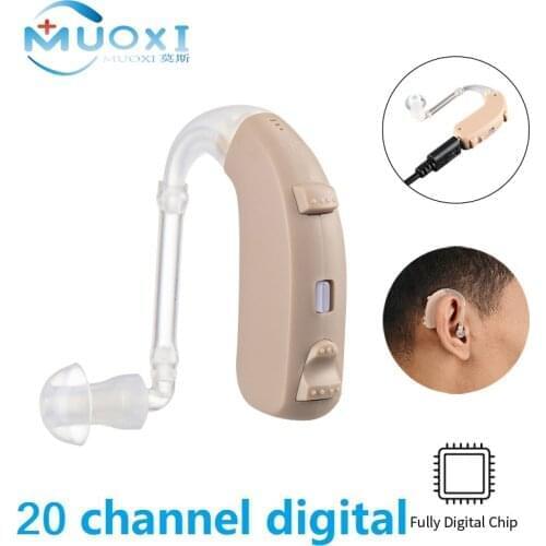 2021 new best 20 channel digital Rechargeable Ear Hearing Aid Apparatus High Power Hearing Aids Ear audifonos Deafness Device