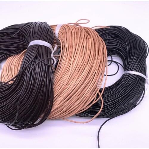 New 5yards/lot 1.5mm 100% Genuine Leather Round Thong Cord Leather Cord String Rope for Necklace Bracelet DIY Jewelry Making