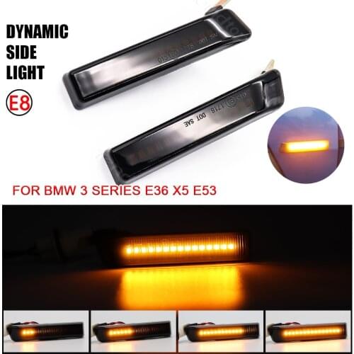 Suitable Dynamic LED Car Side Marker Lights Repeater Signal Lights 63132492179 63137164491 For BMW X5 E53 E36 Car Accessories