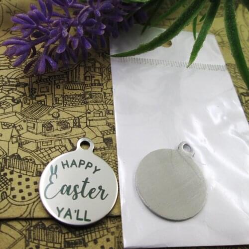 20pcs--"happy Easter ya'll"stainless steel charms more style for choosing DIY Charms pendants for necklace