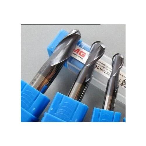 Supply high quality Super micro grain tungsten carbide Ball nose end mills Flute Dia18 total length100 Cutting hardness HRC 55