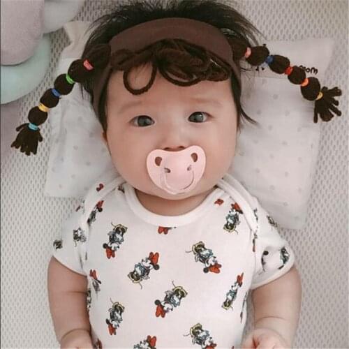 Hot Newborn Baby Cartoon Headband Cotton Hair Band Toddler Girls Wig Braids Hair accessories Head Wear With Infant Pigtail