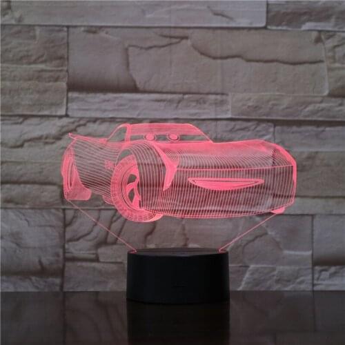 Super Cartoon Car Touch/Remote Control Night Light LED Stereo Acrylic Panel Table Decoration 7 Colors Change Bedroom Lamp GX1757