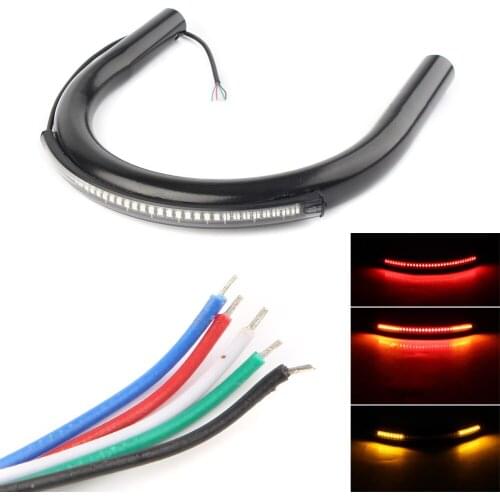 1"Cafe Racer Seat Led Frame Hoop Loop End Brat For Yamaha XS 750 850 1100 with LED Light 210MM