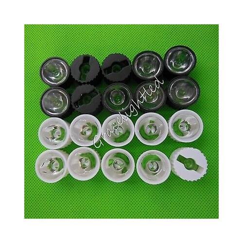 10pcs 5/ 8 / 15 / 30 / 60 / 90 / 120 / 45 / Degree 20mm led Len For 1W 3W 5W Hight Power LED with holder DIY