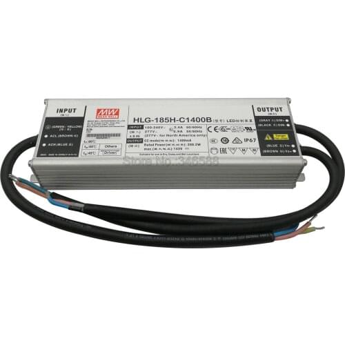 Meanwell HLG-185H-C1400B 200W Single Output LED Power Supply 1400mA for 4pcs CREE CXB3590 LED Array
