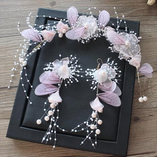 Wing shape Bride Headpiece little girls headbands women party hair wear wedding hair accessories