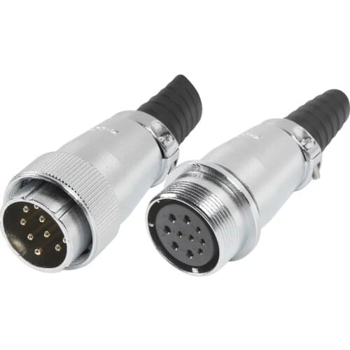 ZHQCN WS32 Waterproof M32 50A 25A Rated Current AC 500V DC Power Adapter Welding Cable Connector 4 6 8 10 11 12 13 14 19 Pin