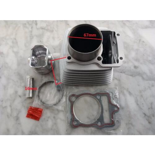Air Cooling Cooled ZONGSHEN 67MM CG250 250CM3 Motorcycle Cylinder Kits With Piston And 16MM Pin