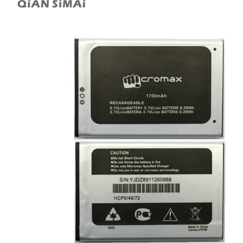1pcs 100% High Quality Q333 1700mAh Li-ion Battery For Micromax Q333 Mobile phone + Tracking Code