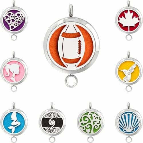 316L Stainless Steel 30mm Essential Oil Diffuser Perfume Lockets Pendant Can Make as Necklace or Bracelet DIY