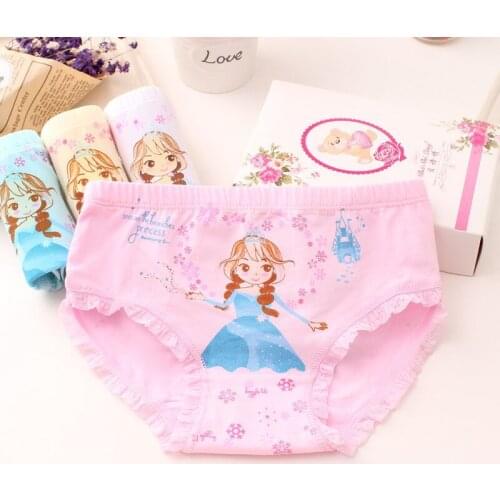 4 Pcs/lot Childrens kids Underwear Female Cartoon Printed Baby Girls Underwear Boxer Briefs Panties girls boxer underwear