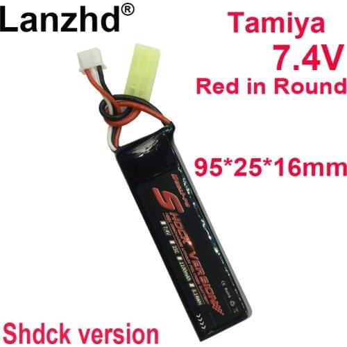 6PCS Shdck version 7.4V 1100mAh Lipo Battery Tamiya for Water Gun Mini Airsoft BB Air Pistol Electric Toys Guns Parts battery