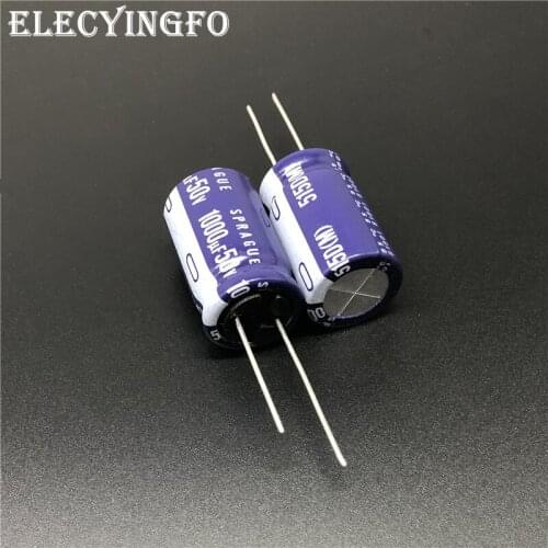 2Pcs/20Pcs 1000uF 50V1000uf SPRAGUE 515D Series 16x25mm 50V1000uF High quality Audio Capacitor Aluminum Electrolytic Capacitor