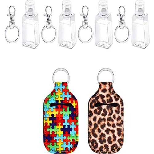 Q Hand Sanitizer Keychain Holder Travel Bottle Refillable Container 30ml Flip Cap Portable Reusable Bottles Keychain