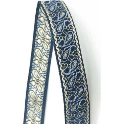 5Yards 15mm 5/8" Flowers Pattern Woven Ribbon DIY Hair Bows Belt Accessory Jacquard Ribbon Scrapbooking Diary Supplies