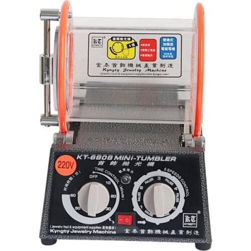 KT6808 Drum Polishing Machine Gold and Silver Copper Jewelry Polishing Small Roller Grinding Gold Tool Equipment