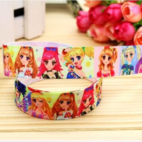 7/8'' Free shipping Aikatsu printed grosgrain ribbon hairbow headwear party decoration diy wholesale OEM 22mm P5515