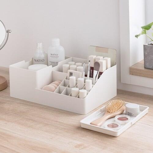 Large-volume Desktop Finishing Box Simple Multi-part Stationery Debris Makeup Storage Box