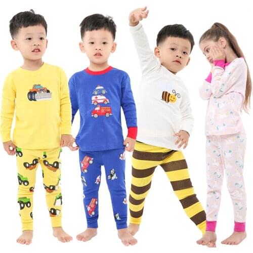 Baby Dinosaur Night Wears Kids Pyjamas Pijamas PJS 100% Cotton Boys Santa Claus Christmas Pajamas Childrens Sleepwear