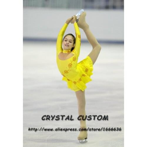 Figure Skating Competition Dress For Children Graceful New Brand Ice Skating Dresses For Kids Custom DR3930