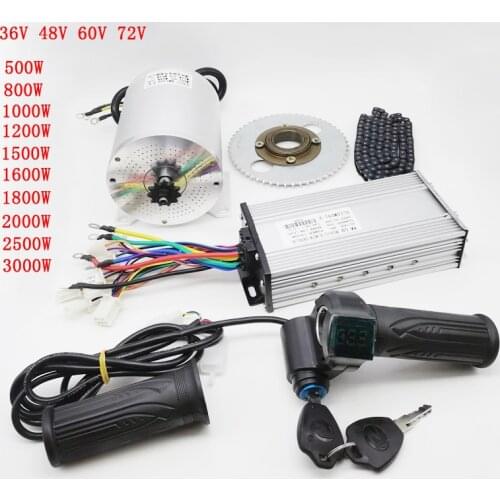 36V-72V 500W-3000W Electric Brushless High Speed BLDC Motor kit with Digital twist Throttle for Scooter Go Kart Bicycle EBike