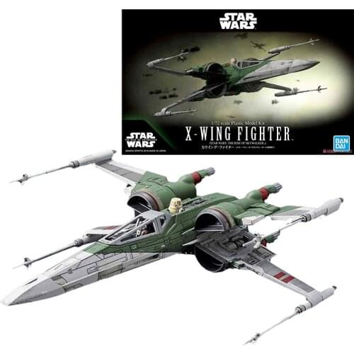 Bandai Star Wars Blocks Anime Figure 1/72 X-wing Starfighter Green Genuine Assembly Model Action Toy Figure Toys for Children
