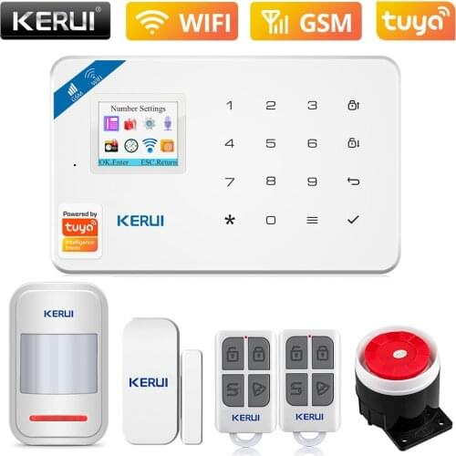 KERUI W181 Wireless WiFi GSM Alarm System Security Burglar For House Tuya APP Control Android ios Door Sensor Infrared Detector