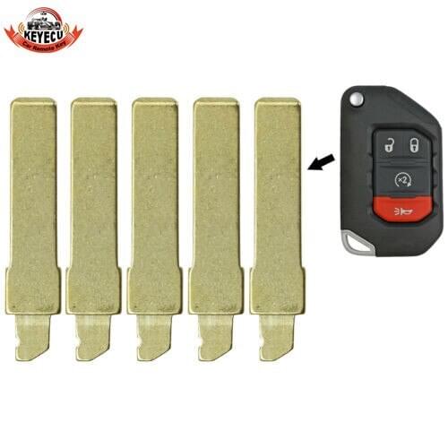 KEYECU 10PCS Remote Key Blade for Jeep Wrangler 2018 2019 ,68292944AA OHT1130261