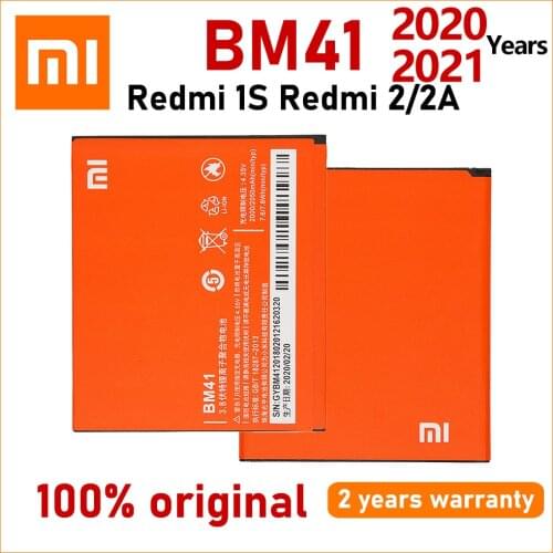Xiao Mi New 100% Original 2050mAh BM41 Battery For Xiaomi Redmi 1 1S In Stock Batteries Bateria